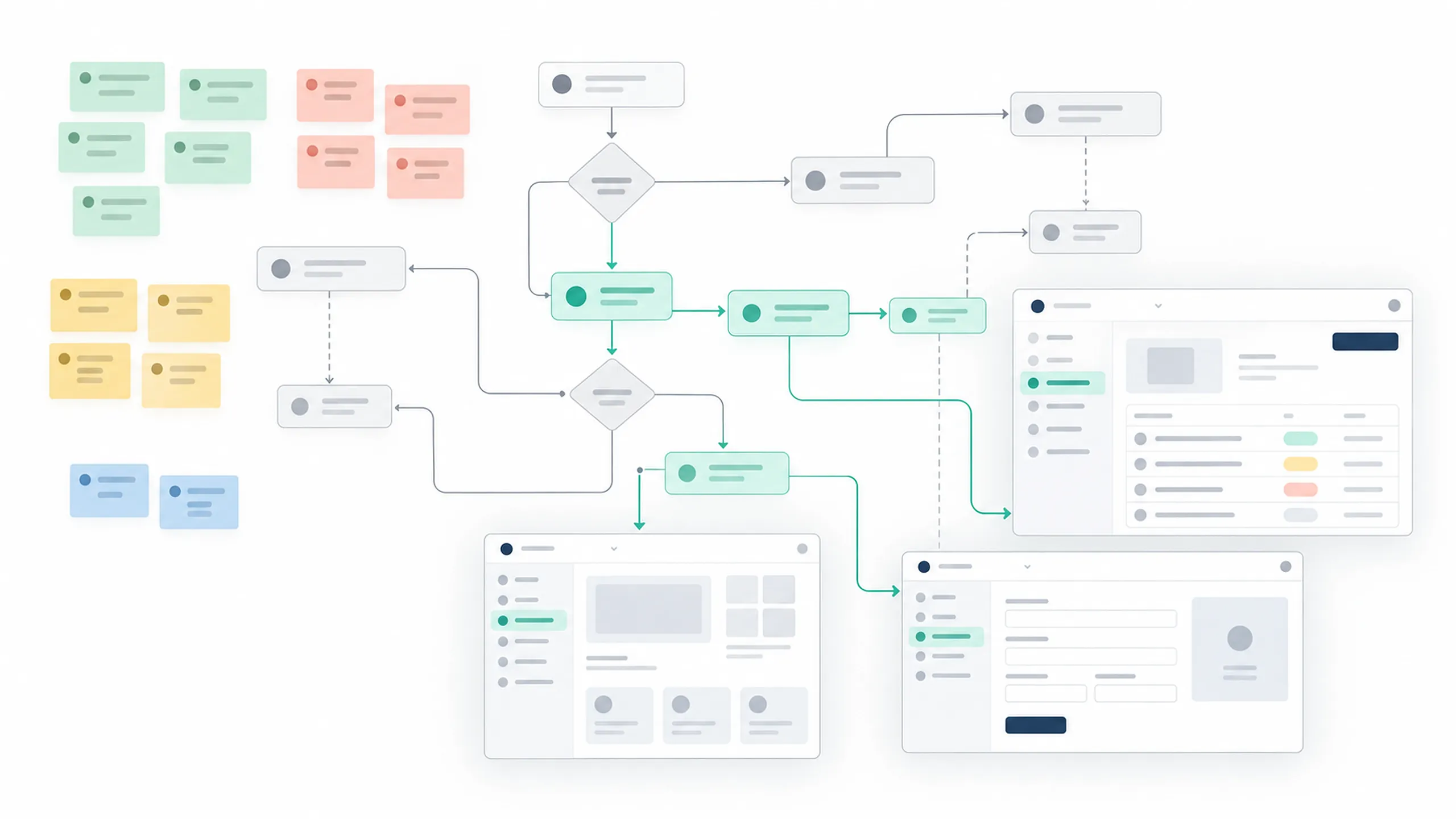 Del mapa de funcionalidades MoSCoW a user journeys, flows y wireframes low-fi del primer prototipo de Pelt8